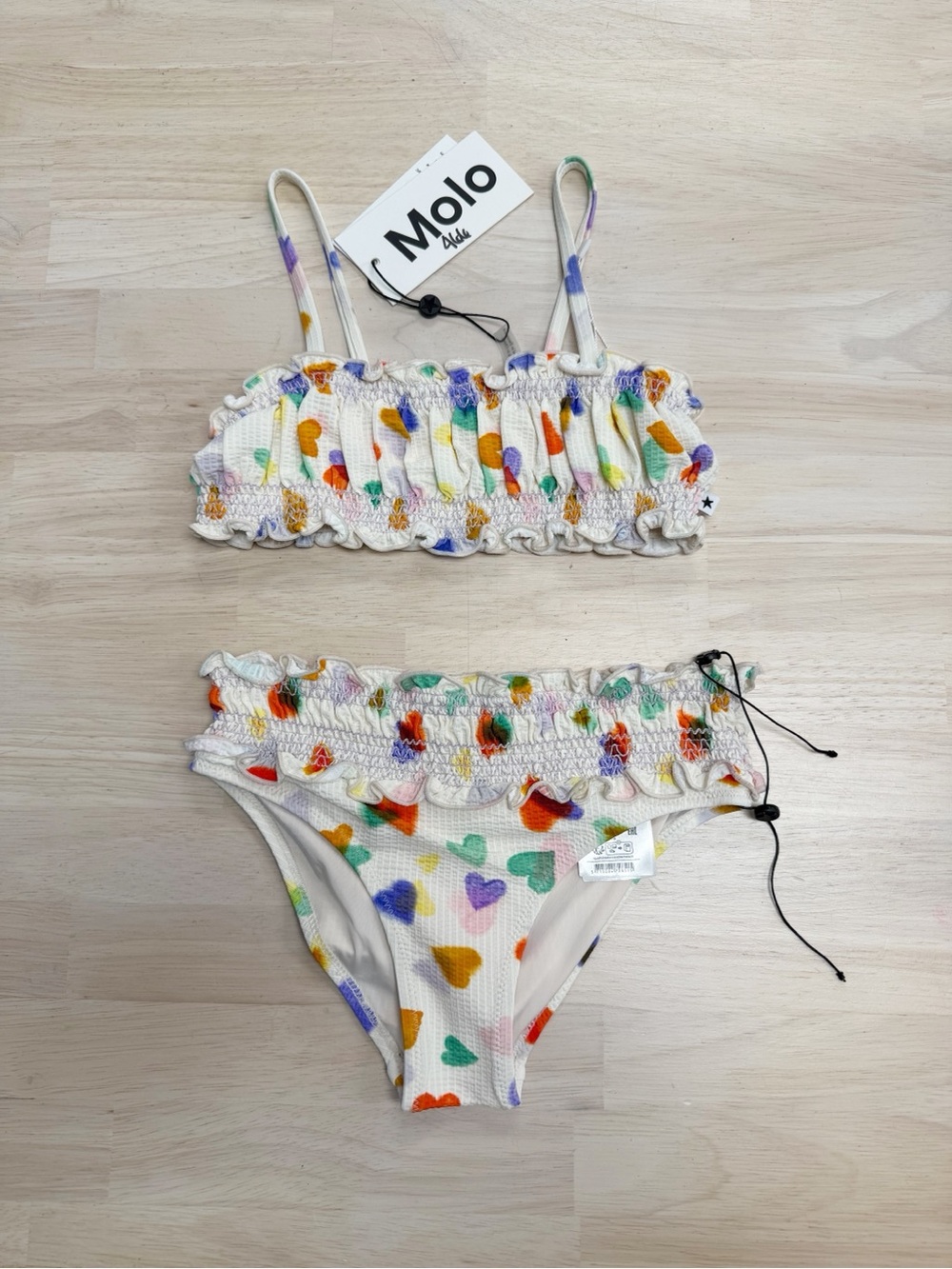 New Molo size 7/8 rainbow hearts bikini